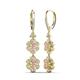 3 - Nysa Fine Unseen 1.95 ctw Double Floral Drop Oval Shape Morganite accented Round & Baguette Natural Diamond Dangle Earrings 