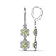 1 - Nysa Fine Unseen 1.95 ctw Double Floral Drop Oval Shape Peridot accented Round & Baguette Natural Diamond Dangle Earrings 