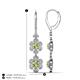 4 - Nysa Fine Unseen 1.95 ctw Double Floral Drop Oval Shape Peridot accented Round & Baguette Natural Diamond Dangle Earrings 