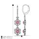 4 - Nysa Fine Unseen 1.80 ctw Double Floral Drop Oval Shape Pink Tourmaline accented Round & Baguette Natural Diamond Dangle Earrings 