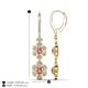 4 - Nysa Fine Unseen 1.80 ctw Double Floral Drop Oval Shape Pink Tourmaline accented Round & Baguette Natural Diamond Dangle Earrings 