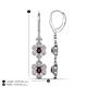 4 - Nysa Fine Unseen 1.95 ctw Double Floral Drop Oval Shape Red Garnet accented Round & Baguette Natural Diamond Dangle Earrings 