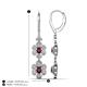 4 - Nysa Fine Unseen 1.95 ctw Double Floral Drop Oval Shape Rhodolite Garnet accented Round & Baguette Natural Diamond Dangle Earrings 