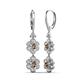 3 - Nysa Fine Unseen 1.80 ctw Double Floral Drop Oval Shape Smoky Quartz accented Round & Baguette Natural Diamond Dangle Earrings 