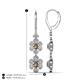 4 - Nysa Fine Unseen 1.80 ctw Double Floral Drop Oval Shape Smoky Quartz accented Round & Baguette Natural Diamond Dangle Earrings 