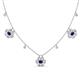 1 - Viana Fine Unseen 1.30 ctw Oval Shape Blue Sapphire accented Baguette & Rose Cut Natural Diamond Floral Necklace 