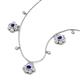 3 - Viana Fine Unseen 1.30 ctw Oval Shape Blue Sapphire accented Baguette & Rose Cut Natural Diamond Floral Necklace 