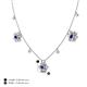 4 - Viana Fine Unseen 1.30 ctw Oval Shape Blue Sapphire accented Baguette & Rose Cut Natural Diamond Floral Necklace 