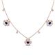 1 - Viana Fine Unseen 1.30 ctw Oval Shape Blue Sapphire accented Baguette & Rose Cut Natural Diamond Floral Necklace 