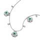 3 - Viana Fine Unseen 1.20 ctw Oval Shape Emerald accented Baguette & Rose Cut Natural Diamond Floral Necklace 