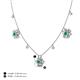 4 - Viana Fine Unseen 1.20 ctw Oval Shape Emerald accented Baguette & Rose Cut Natural Diamond Floral Necklace 