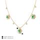 4 - Viana Fine Unseen 1.20 ctw Oval Shape Emerald accented Baguette & Rose Cut Natural Diamond Floral Necklace 