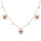 1 - Viana Fine Unseen 1.40 ctw Oval Shape Ruby accented Baguette & Rose Cut Natural Diamond Floral Necklace 