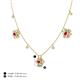 4 - Viana Fine Unseen 1.40 ctw Oval Shape Ruby accented Baguette & Rose Cut Natural Diamond Floral Necklace 