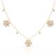 1 - Viana Fine Unseen 1.10 ctw Oval Shape Natural Diamond accented Baguette & Rose Cut Diamond Floral Necklace 