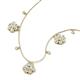 3 - Viana Fine Unseen 1.10 ctw Oval Shape Natural Diamond accented Baguette & Rose Cut Diamond Floral Necklace 