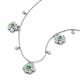 3 - Viana Fine Unseen 1.25 ctw Oval Shape Green Garnet accented Baguette & Rose Cut Natural Diamond Floral Necklace 