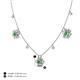 4 - Viana Fine Unseen 1.25 ctw Oval Shape Green Garnet accented Baguette & Rose Cut Natural Diamond Floral Necklace 