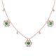 1 - Viana Fine Unseen 1.25 ctw Oval Shape Green Garnet accented Baguette & Rose Cut Natural Diamond Floral Necklace 