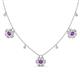 1 - Viana Fine Unseen 1.15 ctw Oval Shape Amethyst accented Baguette & Rose Cut Natural Diamond Floral Necklace 