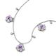 3 - Viana Fine Unseen 1.15 ctw Oval Shape Amethyst accented Baguette & Rose Cut Natural Diamond Floral Necklace 