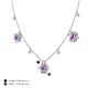 4 - Viana Fine Unseen 1.15 ctw Oval Shape Amethyst accented Baguette & Rose Cut Natural Diamond Floral Necklace 