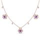 1 - Viana Fine Unseen 1.15 ctw Oval Shape Amethyst accented Baguette & Rose Cut Natural Diamond Floral Necklace 