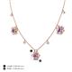 4 - Viana Fine Unseen 1.15 ctw Oval Shape Amethyst accented Baguette & Rose Cut Natural Diamond Floral Necklace 