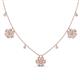 1 - Viana Fine Unseen 1.25 ctw Oval Shape Morganite accented Baguette & Rose Cut Natural Diamond Floral Necklace 
