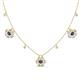 1 - Viana Fine Unseen 1.15 ctw Oval Shape Iolite accented Baguette & Rose Cut Natural Diamond Floral Necklace 