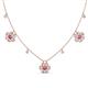 1 - Viana Fine Unseen 1.15 ctw Oval Shape Pink Tourmaline accented Baguette & Rose Cut Natural Diamond Floral Necklace 