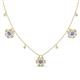 1 - Viana Fine Unseen 1.25 ctw Oval Shape Tanzanite accented Baguette & Rose Cut Natural Diamond Floral Necklace 