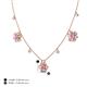 4 - Viana Fine Unseen 1.30 ctw Oval Shape Pink Sapphire accented Baguette & Rose Cut Natural Diamond Floral Necklace 