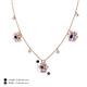 4 - Viana Fine Unseen 1.30 ctw Oval Shape Blue Sapphire accented Baguette & Rose Cut Natural Diamond Floral Necklace 