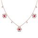 1 - Viana Fine Unseen 1.40 ctw Oval Shape Ruby accented Baguette & Rose Cut Natural Diamond Floral Necklace 