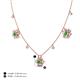 4 - Viana Fine Unseen 1.25 ctw Oval Shape Green Garnet accented Baguette & Rose Cut Natural Diamond Floral Necklace 