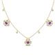 1 - Viana Fine Unseen 1.15 ctw Oval Shape Amethyst accented Baguette & Rose Cut Natural Diamond Floral Necklace 