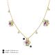 4 - Viana Fine Unseen 1.15 ctw Oval Shape Amethyst accented Baguette & Rose Cut Natural Diamond Floral Necklace 