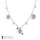 4 - Viana Fine Unseen 1.25 ctw Oval Shape Morganite accented Baguette & Rose Cut Natural Diamond Floral Necklace 