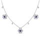 1 - Viana Fine Unseen 1.15 ctw Oval Shape Iolite accented Baguette & Rose Cut Natural Diamond Floral Necklace 