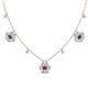 1 - Viana Fine Unseen 1.15 ctw Oval Shape Iolite accented Baguette & Rose Cut Natural Diamond Floral Necklace 