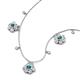 3 - Viana Fine Unseen 1.25 ctw Oval Shape London Blue Topaz accented Baguette & Rose Cut Natural Diamond Floral Necklace 