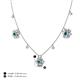 4 - Viana Fine Unseen 1.25 ctw Oval Shape London Blue Topaz accented Baguette & Rose Cut Natural Diamond Floral Necklace 