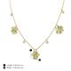 4 - Viana Fine Unseen 1.25 ctw Oval Shape Peridot accented Baguette & Rose Cut Natural Diamond Floral Necklace 