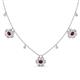 1 - Viana Fine Unseen 1.25 ctw Oval Shape Red Garnet accented Baguette & Rose Cut Natural Diamond Floral Necklace 
