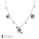 4 - Viana Fine Unseen 1.25 ctw Oval Shape Red Garnet accented Baguette & Rose Cut Natural Diamond Floral Necklace 