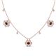 1 - Viana Fine Unseen 1.25 ctw Oval Shape Red Garnet accented Baguette & Rose Cut Natural Diamond Floral Necklace 