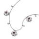 3 - Viana Fine Unseen 1.25 ctw Oval Shape Rhodolite Garnet accented Baguette & Rose Cut Natural Diamond Floral Necklace 