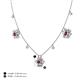 4 - Viana Fine Unseen 1.25 ctw Oval Shape Rhodolite Garnet accented Baguette & Rose Cut Natural Diamond Floral Necklace 