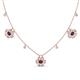 1 - Viana Fine Unseen 1.25 ctw Oval Shape Rhodolite Garnet accented Baguette & Rose Cut Natural Diamond Floral Necklace 
